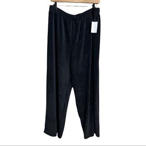 Black Soft Corduroy Pull On Wide Leg High Waisted Plus Pants Size 1X By Moa M